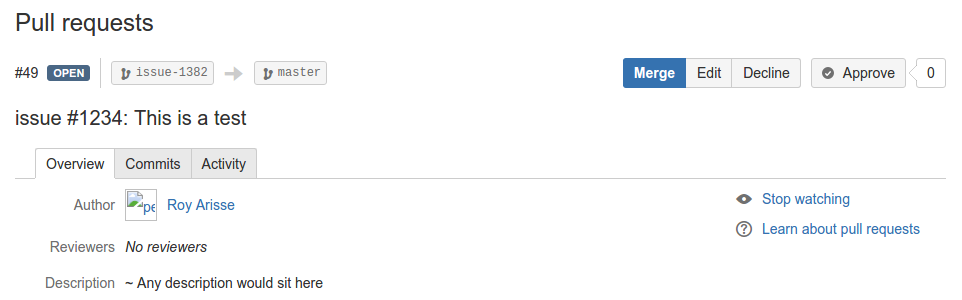 bitbucket pull request merge pagina