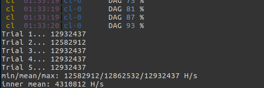 ethminer benchmark results